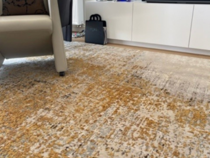 Handgeknoopt tapijt Gold zuivere scheerwol natuurlijke zijde handgesneden reliëf