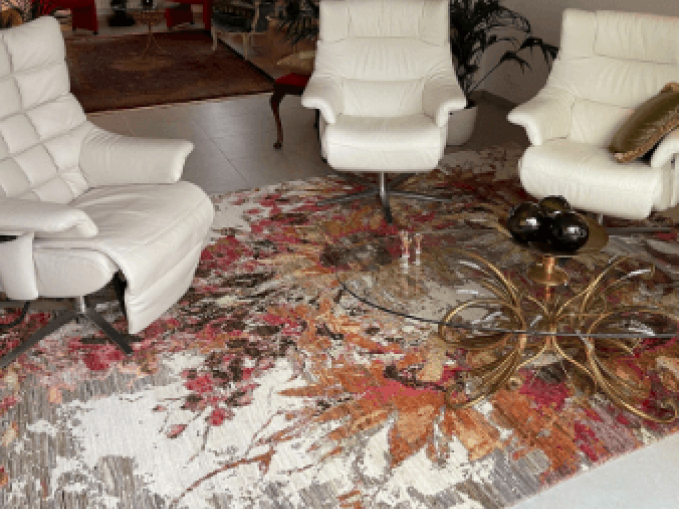 Vantyghem Fashionable Flooring handgeknoopt tapijt Artwork Creative designs by Michèle wol en bamboe zijde